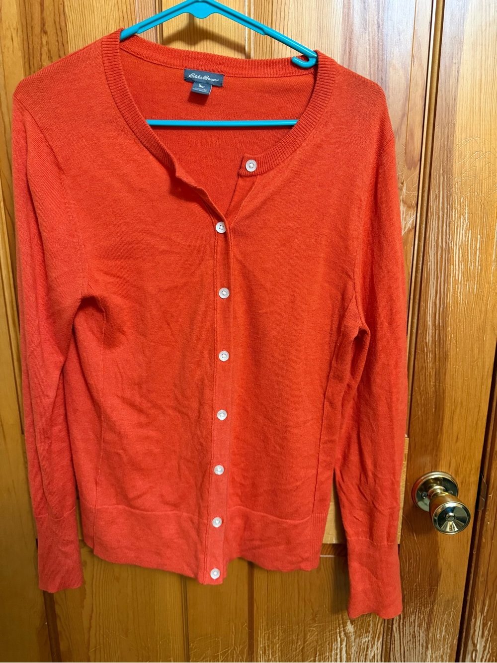 Eddie Bauer Orange Button-Front Women's Cardigan